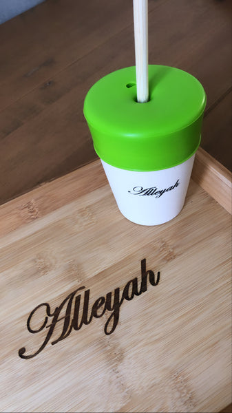 Personalised Straw Cup Green 1