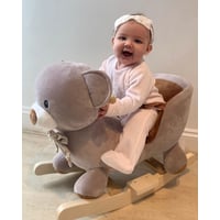 Personalised Toddlers Plush Bear Rocking Horse Grey 1