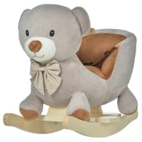 Personalised Toddlers Plush Bear Rocking Horse Grey 0