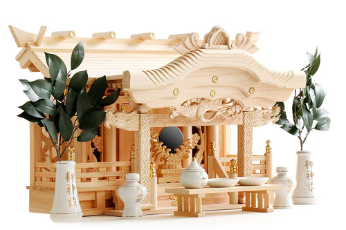 Shinto Home Shrine Altar Set / KAMIDANA "Rising Dragon & Phoenix" Full Set 14.9H