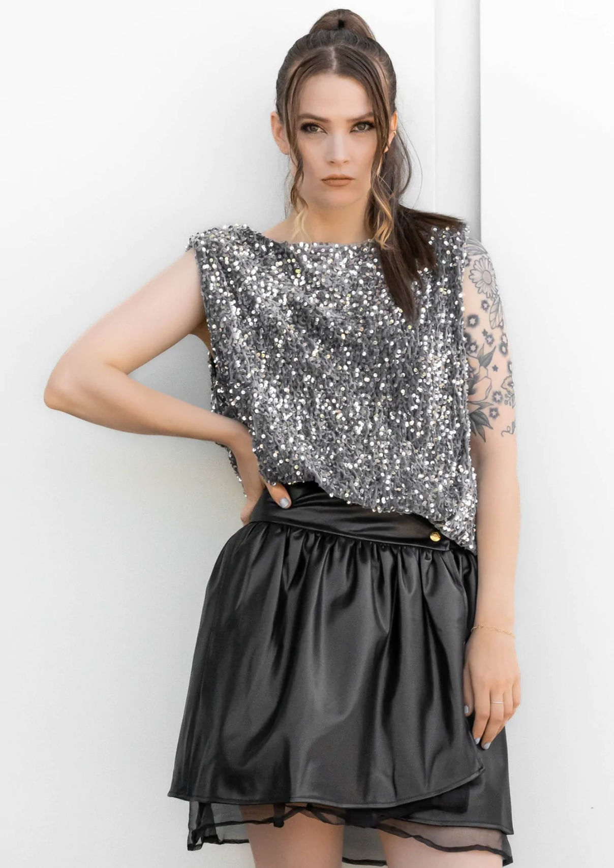 Asymmetrical Sequin Tank