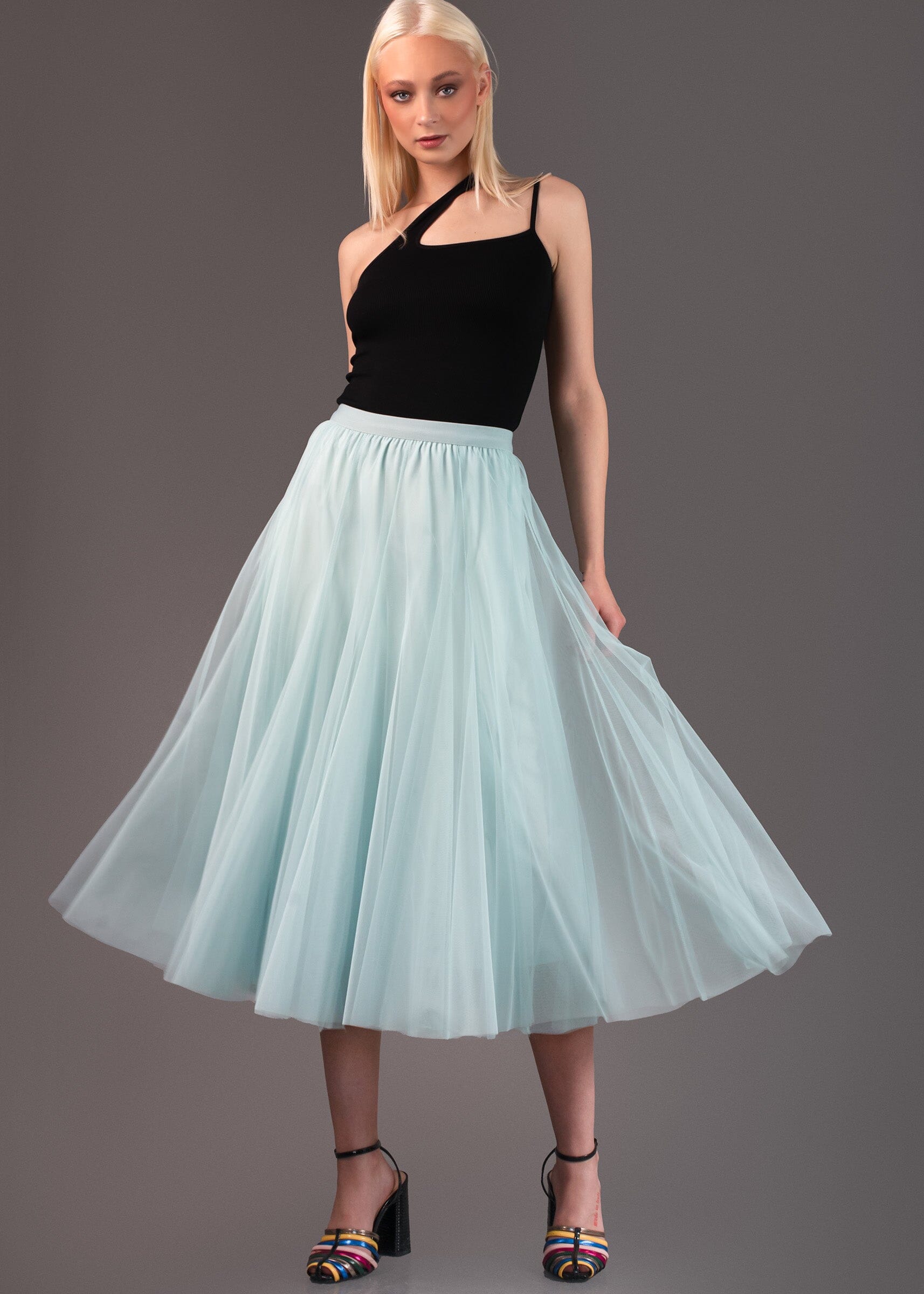 Asymmetrical Plaid Tulle Skirt - Kate Hewko