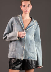 Distressed Denim Blazer Blazers Kate Hewko 