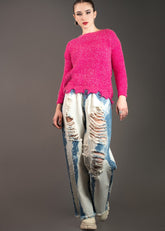 Distressed Tinsel Knit Sweater Sweaters Kate Hewko 