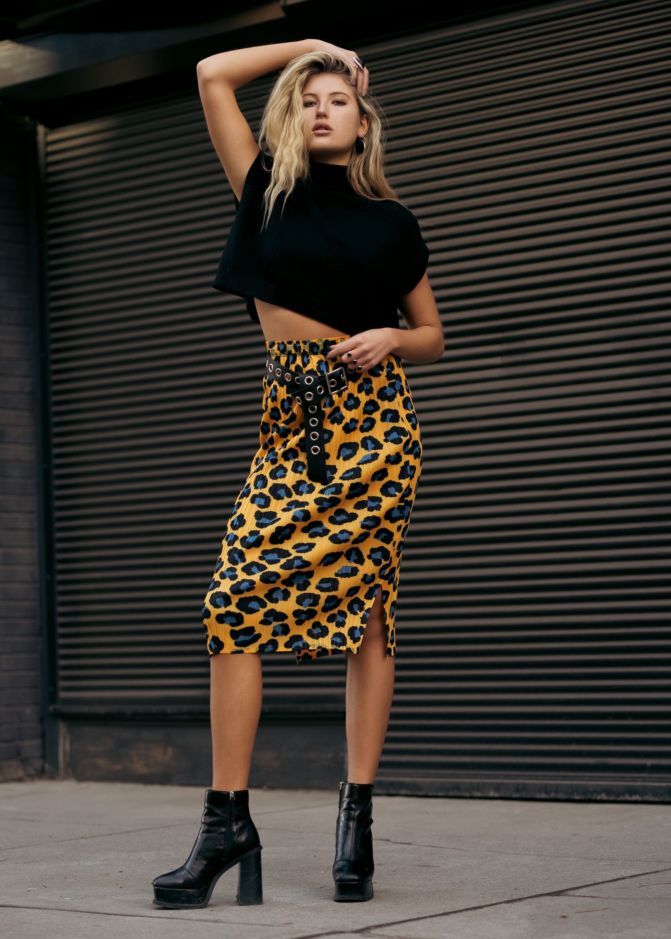 Leopard Print Tube Skirt Skirts Kate Hewko One Size Yellow 