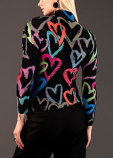 Mock Neck Graffiti Heart Top Long Sleeve Tees Kate Hewko 