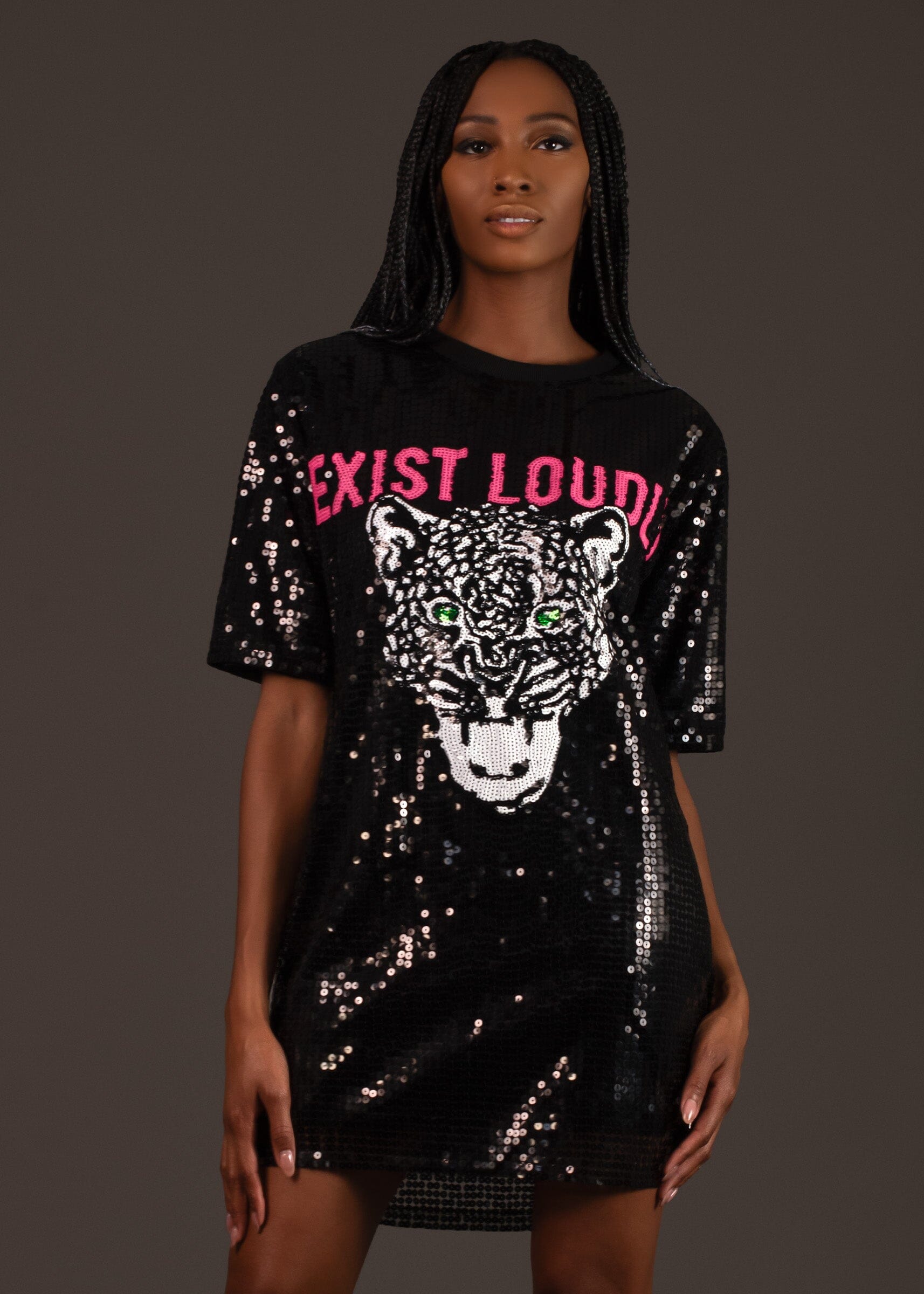 Animal Sequin T-Shirt Dress - Women - Ready-to-Wear