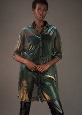 Sheer Metallic Button Up Layering Pieces Kate Hewko 