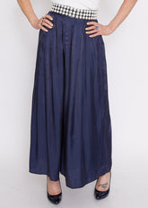 Wide Leg Silky Trouser Pants Kate Hewko Navy XS 