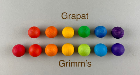 Grimm's and Grapat wooden marbles