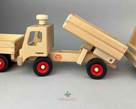 Fagus toys wooden Dump Truck with tilted truck bed 