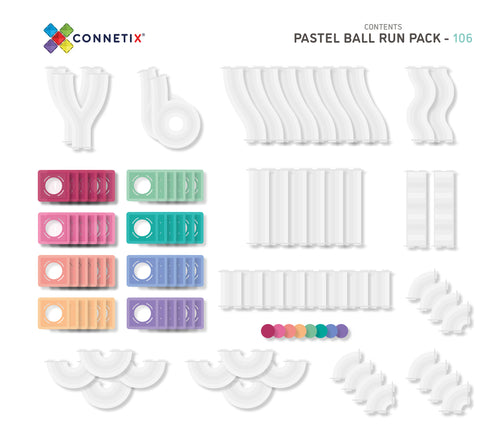 Magnetic tiles 92 pcs Ball Run Pack by Connetix – Woodberry