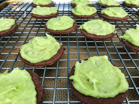 Vegan keto matcha green tea sandwich cookies