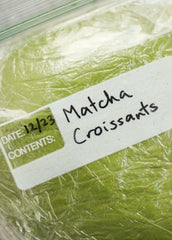 Matcha croissants in a plastic bag