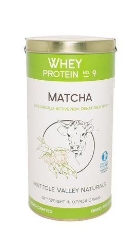 Mizuba Matcha Green Tea Protein Organic Whey Powder. Mattole Valley Naturals