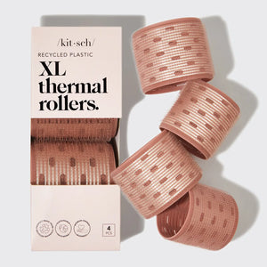 KITSCH -Recycled Plastic XL Thermal Rollers 4pc Set - Terracotta - Shop Meli's Boutique