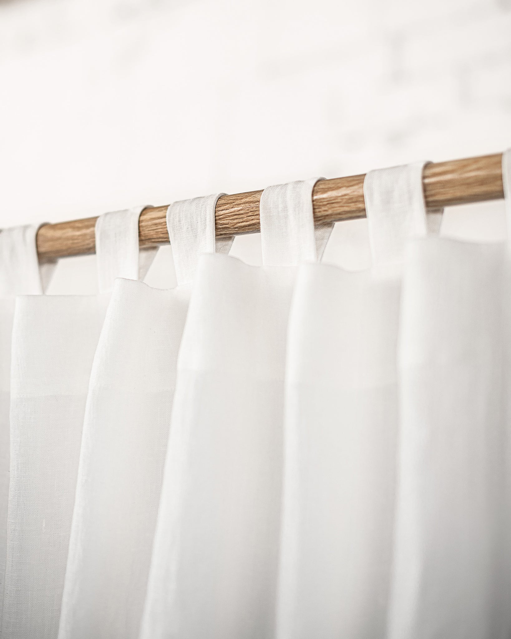 White Tab Top Linen Curtain Drape Linen Couture