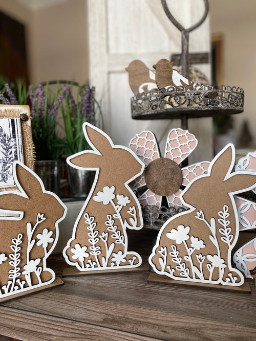 Set of 3 Bunny Easter Decor – Mountain Edge Designs