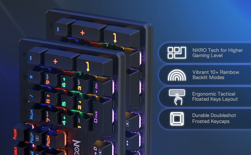 Redragon K608 VALHEIM Rainbow Mechanical Gaming Keyboard, 104 Keys NKRO Tactile Blue Switches - Redragon Pakistan