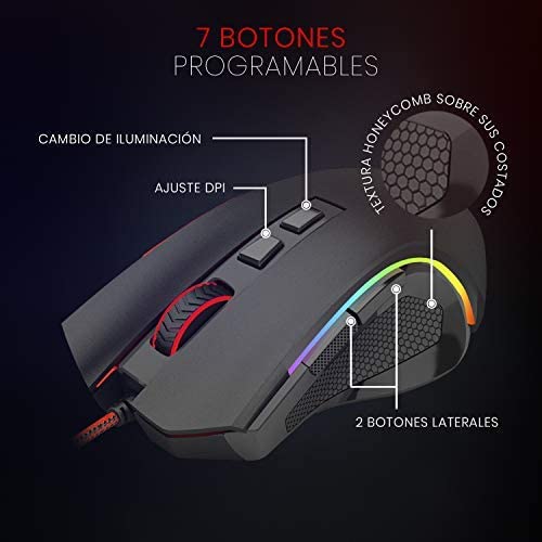 Redragon M607 GRIFFIN RGB Black 7200 DPI Gaming Mouse - Redragon Pakistan