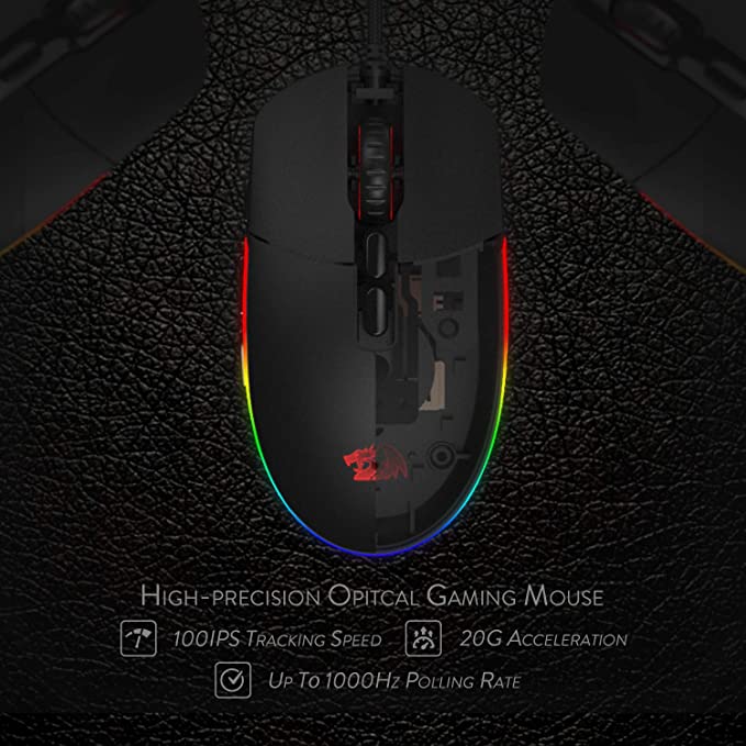 Redragon M719 INVADER Gaming Mouse with Fire Button, 7 Programmable Buttons, RGB Backlit, 10,000 DPI - Redragon Pakistan