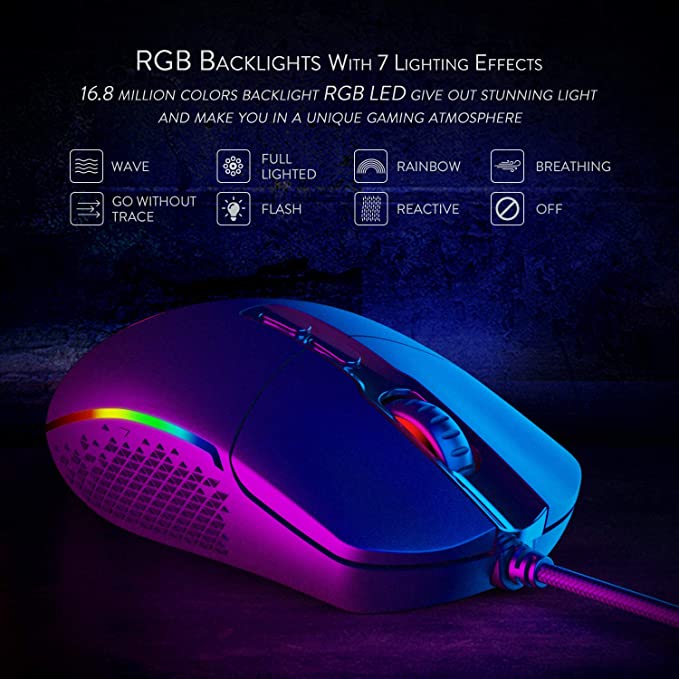 Redragon M719 INVADER Gaming Mouse with Fire Button, 7 Programmable Buttons, RGB Backlit, 10,000 DPI - Redragon Pakistan