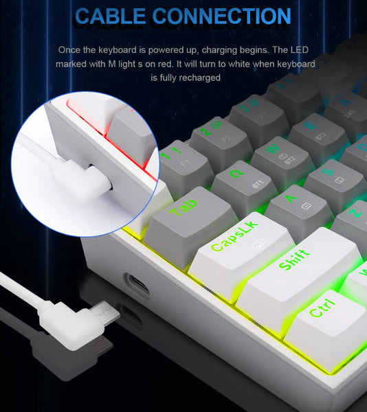 Redragon K616 Fizz Pro Grey White RGB Bluetooth Wireless Mechanical Gaming Keyboard Price in Pakistan