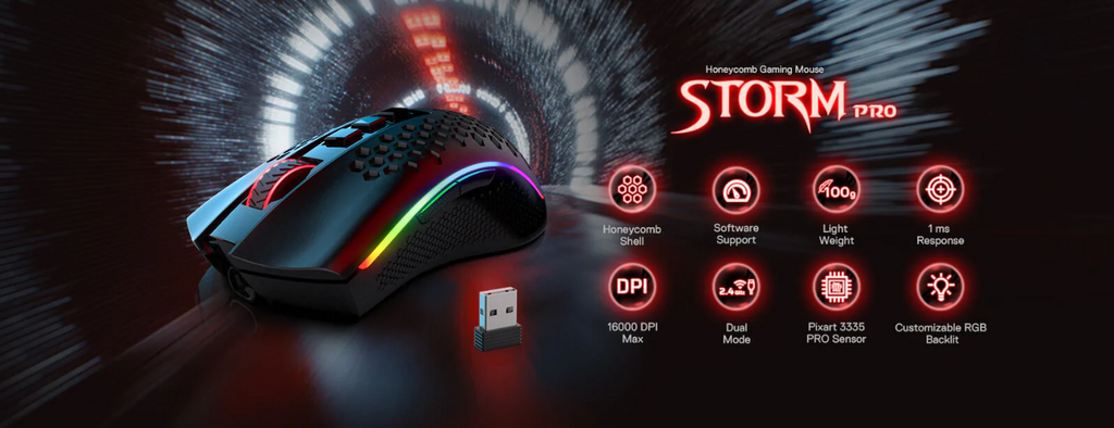 Redragon M808-KS STORM PRO RGB Wireless Gaming Mouse - Redragon Pakistan 