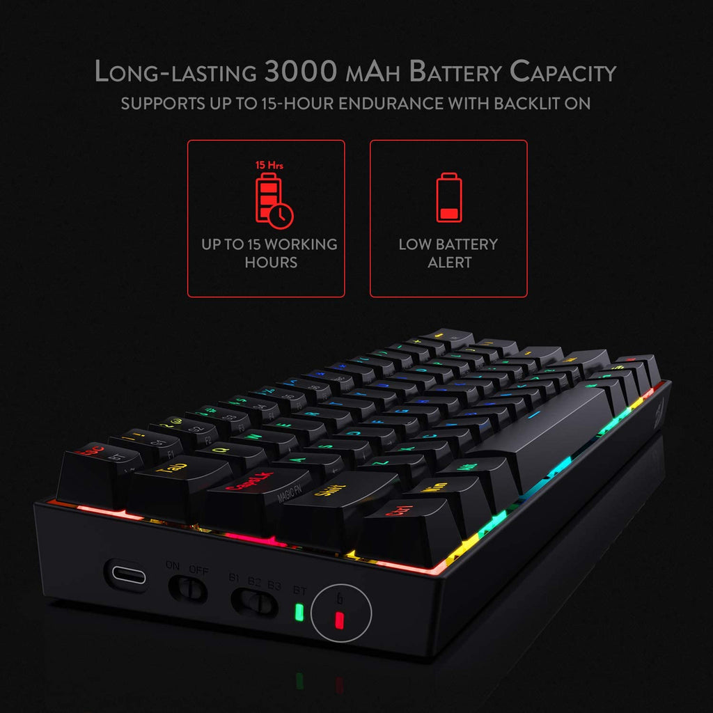 Redragon K530 RGB Draconic Wireless Mechanical Gaming Keyboard with Tactile Brown Switches - Redragon Pakistan