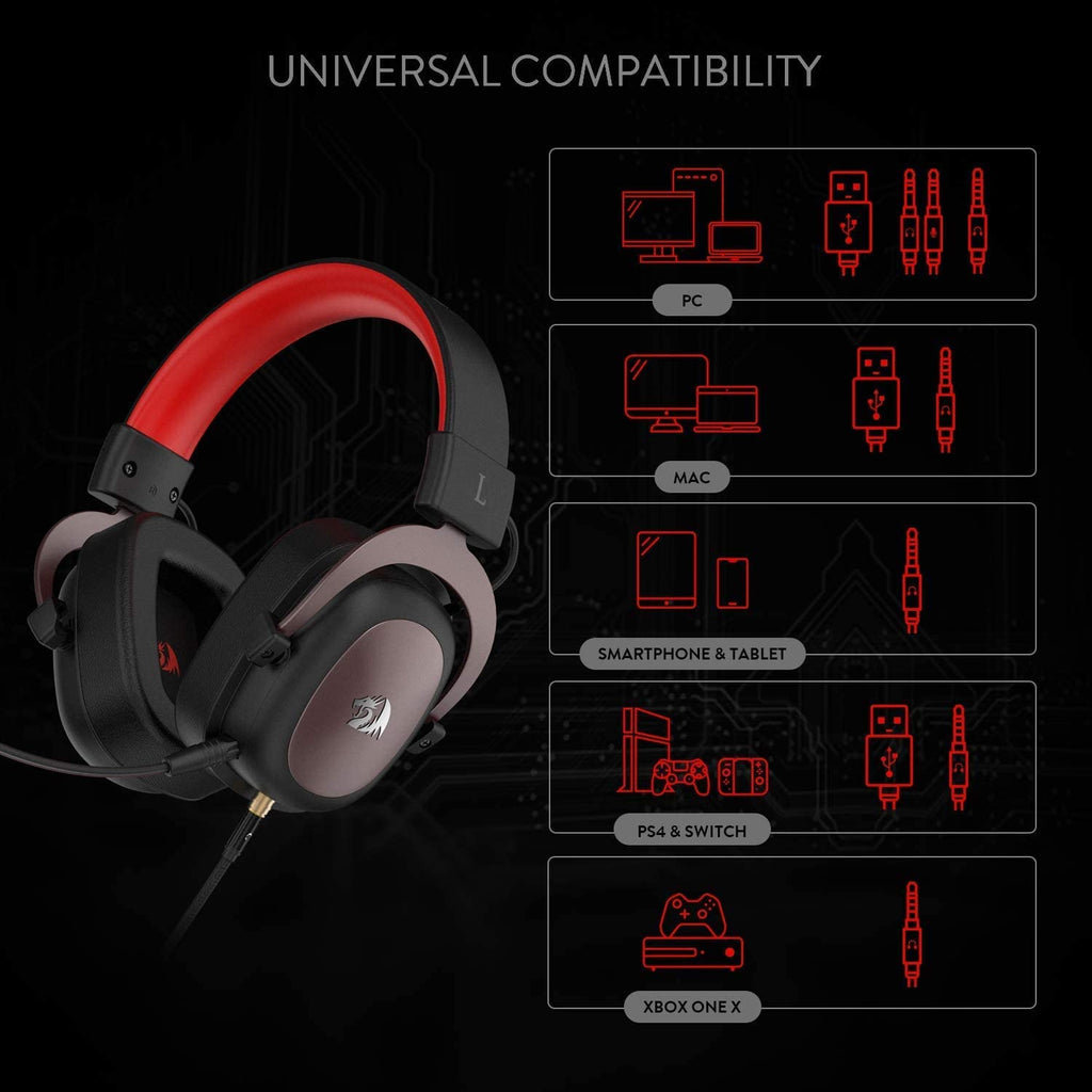 Redragon H510 ZEUS 2 Wired Gaming Headset - 7.1 Surround Sound - Redragon Pakistan