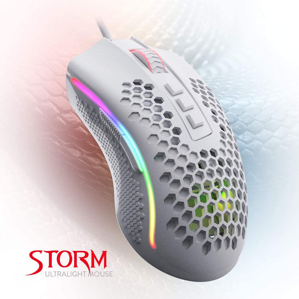 Redragon M808W STORM LUNAR Lightweight RGB Gaming Mouse with 12400 DPI, 7 Programmable Buttons-RedragonZone.PK