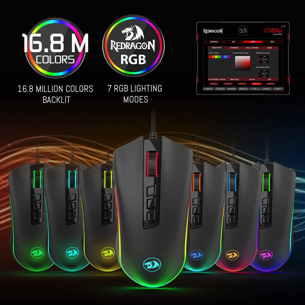 Redragon M711 Black Cobra RGB Gaming Mouse Price in Pakistan