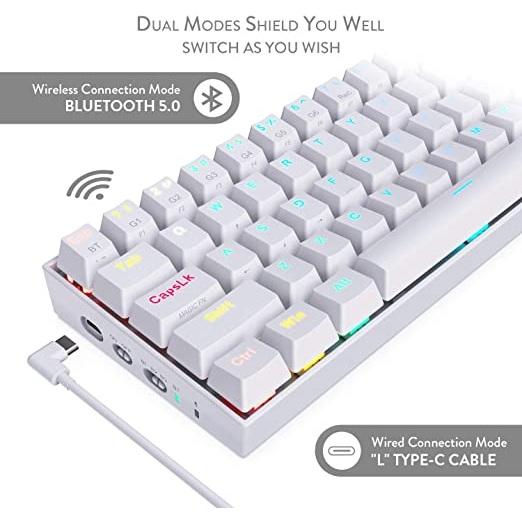 Redragon K530 White color RGB Mechanical Gaming Keyboard