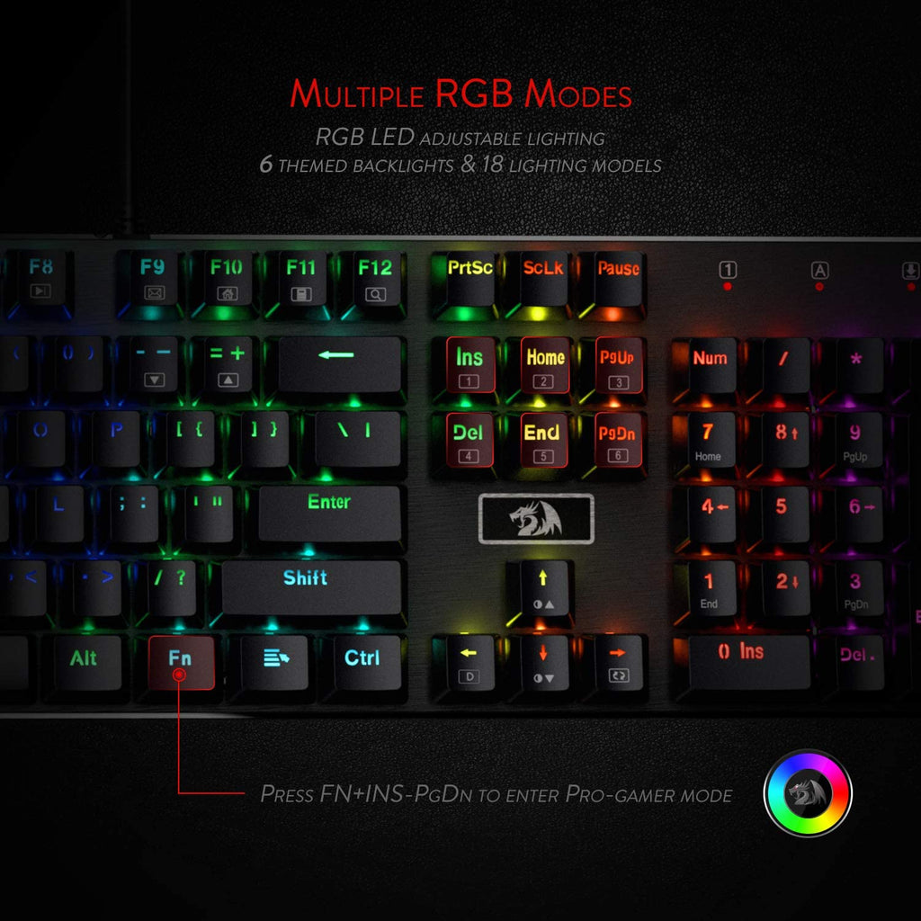 Redragon K556 DEVARAJAS RGB Mechanical Gaming Keyboard with Brown Switches - Redragon Pakistan