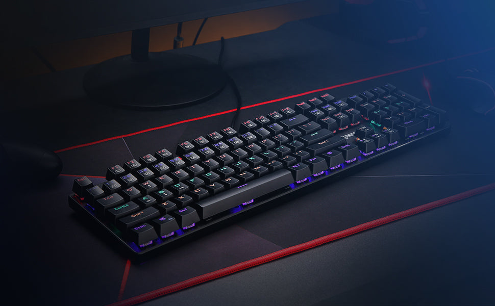 Redragon K608 VALHEIM Rainbow Mechanical Gaming Keyboard, 104 Keys NKRO Tactile Blue Switches - Redragon Pakistan