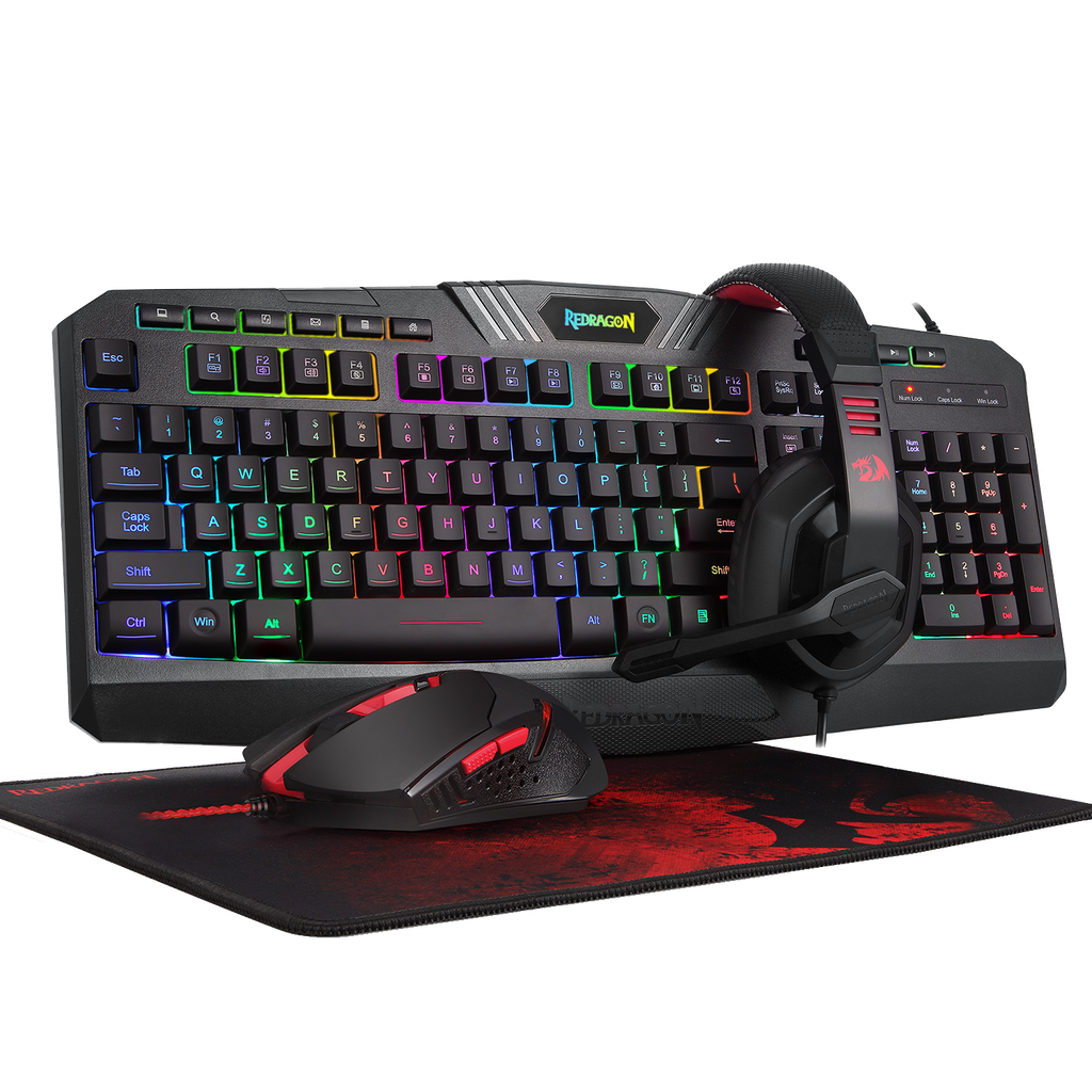 Redragon S101-BA-2 Wired Gaming Keyboard, Mouse, Headset, Mousepad Combo Set - Redragon Pakistan