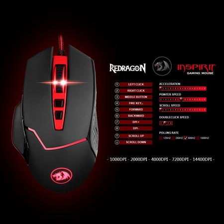 Redragon M907 INSPIRIT 14400 DPI Gaming Mouse best price in Pakistan online shop