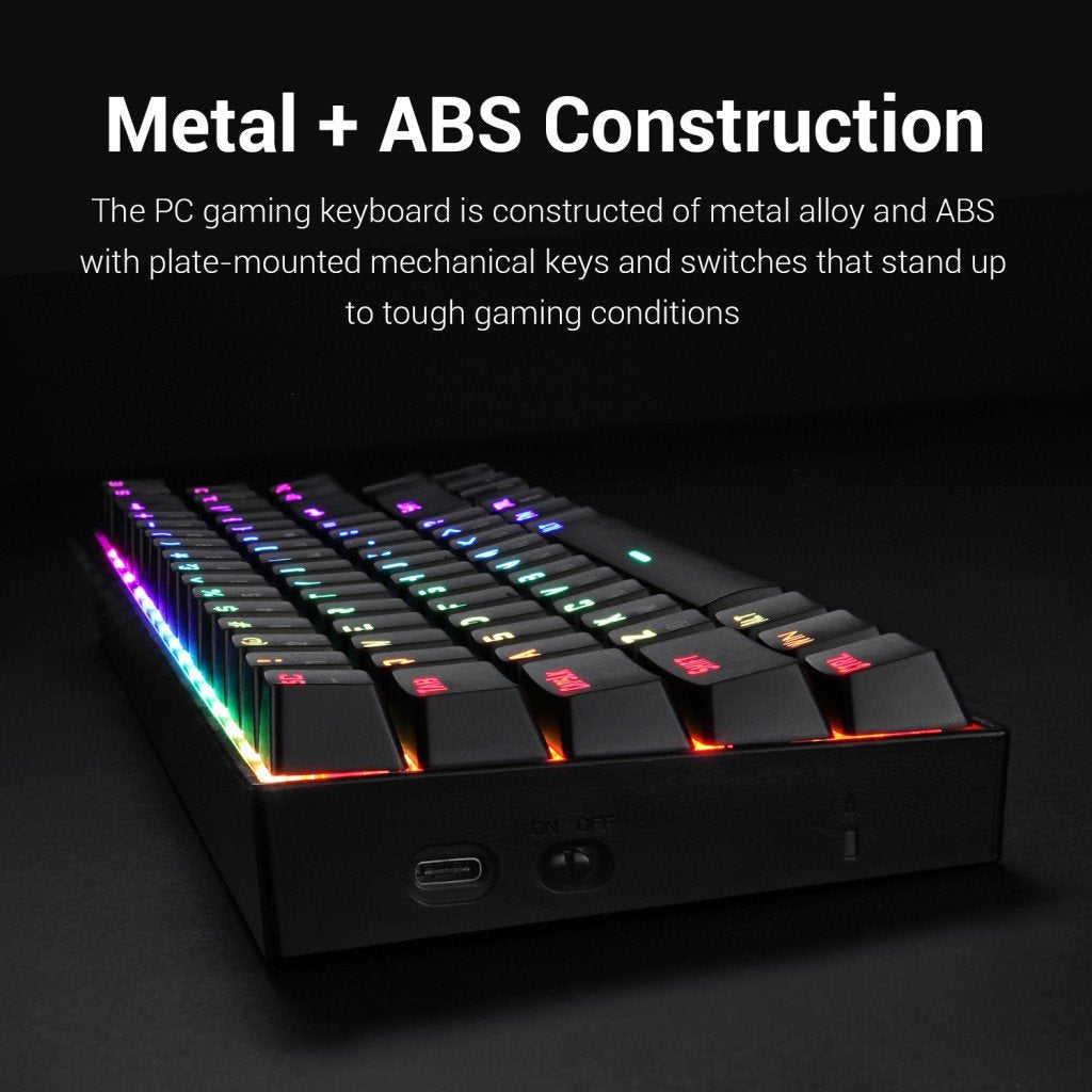 Redragon K599 KRS DEIMOS RGB Wireless Mechanical Gaming Keyboard, 70 Keys Tenkeyless Red Switches - Redragon Pakistan