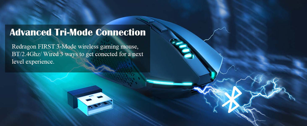 Redragon M693 Trident Pro Wired and Wireless Gaming Mouse - Redragon Pakistan