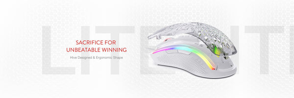 Redragon M808W STORM LUNAR Lightweight RGB Gaming Mouse with 12400 DPI, 7 Programmable Buttons - Redragon Pakistan 