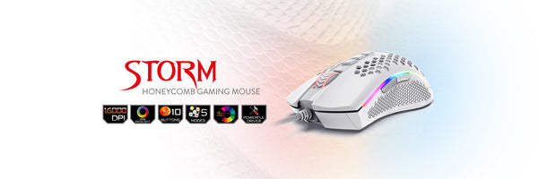 Redragon M808W STORM LUNAR Lightweight RGB Gaming Mouse with 12400 DPI, 7 Programmable Buttons - Redragon Pakistan 