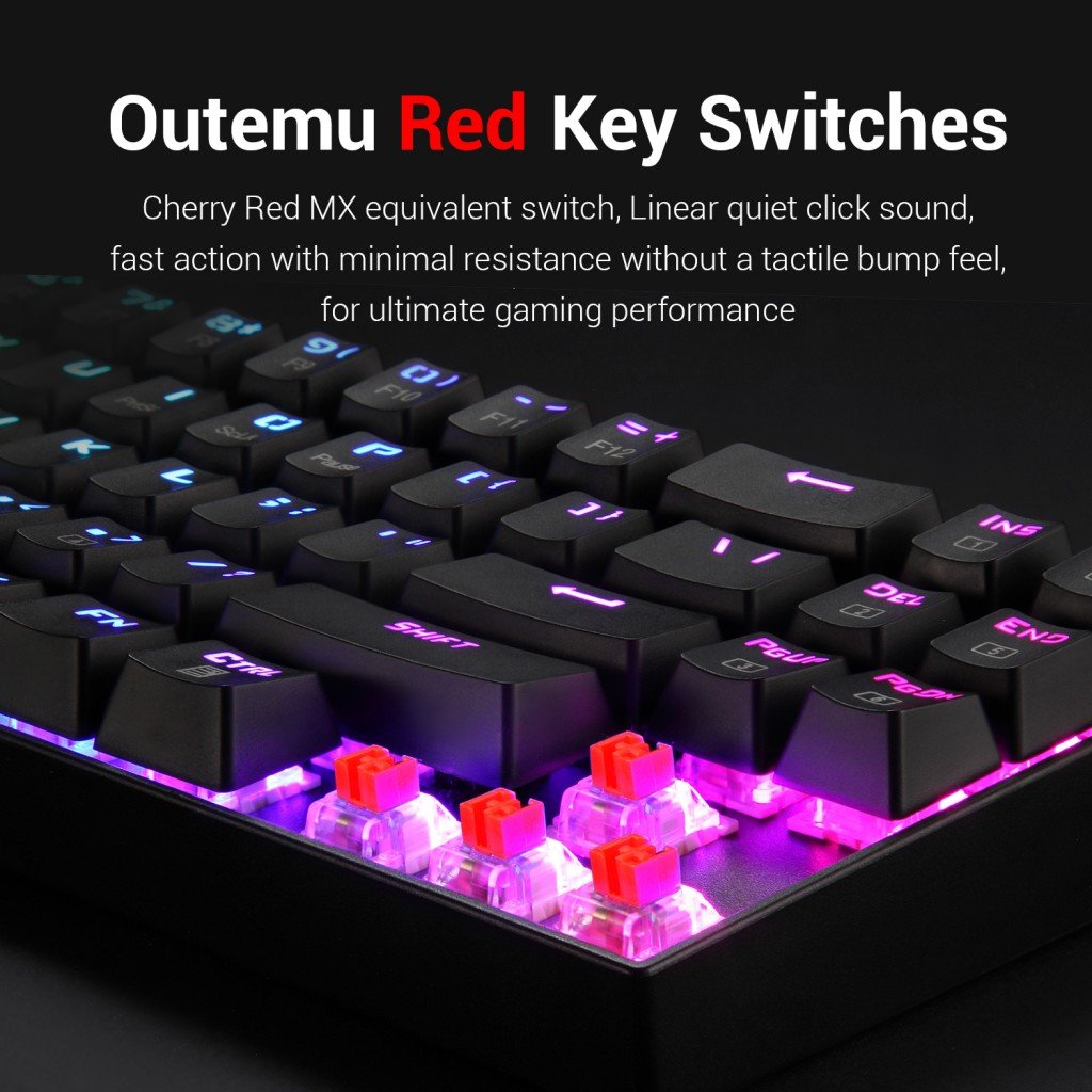 Redragon K599 KRS DEIMOS RGB Wireless Mechanical Gaming Keyboard, 70 Keys Tenkeyless Red Switches - Redragon Pakistan