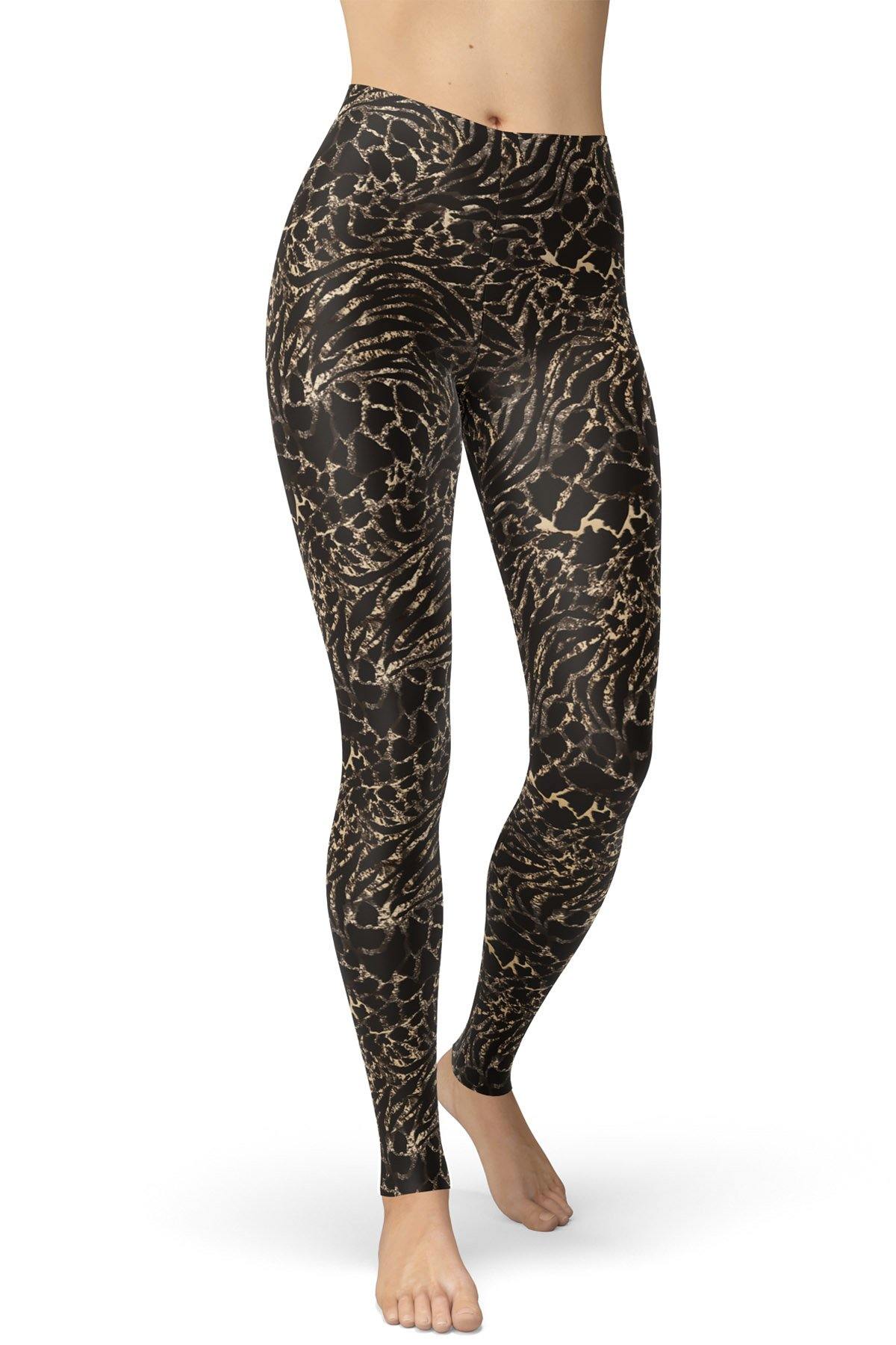 Black and Gold Zebra Leggings