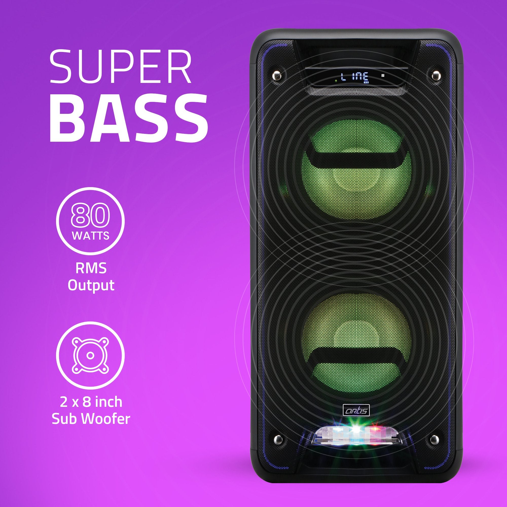 Artis BT800 Bluetooth Party Speaker Super Bass