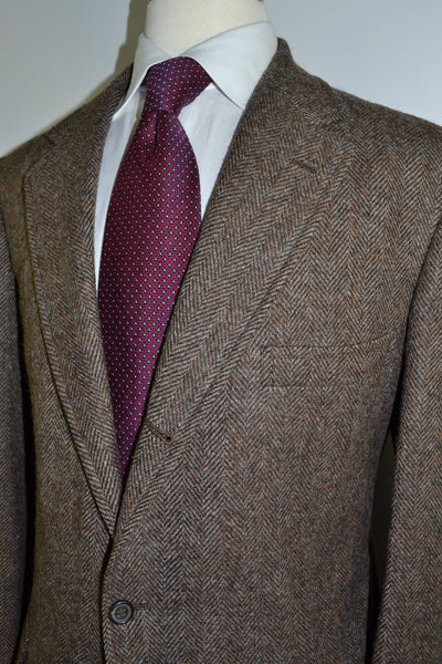 Brooks Brothers Makers Sport Coat Brown Beige Blue Herringbone Tweed 4 ...