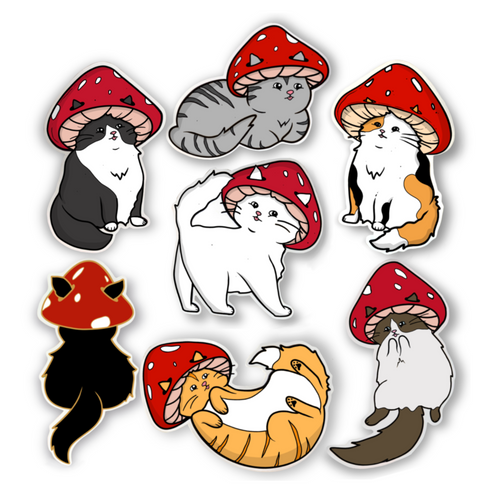 Calico Mushroom Cat Sticker – Plantspace