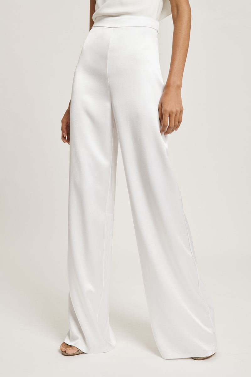 white wide leg pants high waist