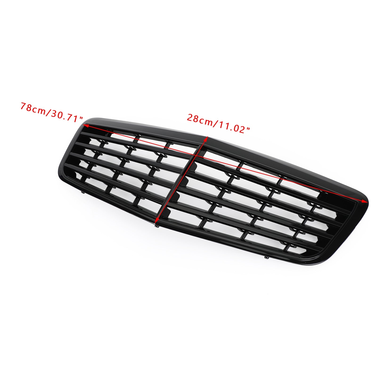 Mercedes Benz W211 E350 500 2007-2009 AMG Front Bumper Grille Grill Gloss Black