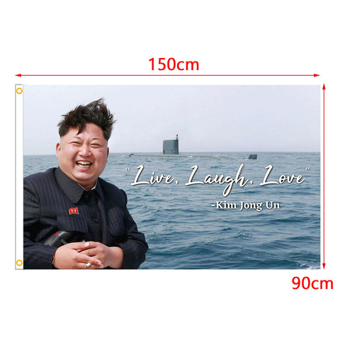 Kim Jong Un Live Laugh Love Banner Flag 3x5FT Garden Flag