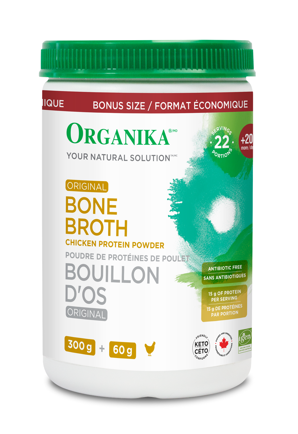 Baron ugyldig bibliotekar Buy Organika Bone Broth Beef Protein Powder Bonus Size 360 g - With Free  Shipping in USA. Reviews, Ingredients, Benefits at Vitasave US